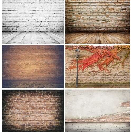 Vinyl Custom Vintage Brick Wall Wooden Floor Photography Backdrops Photo Background Studio Prop 21712 YXZQ-09