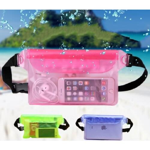 Waterproof Swimming Bag Drift Diving Shoulder Waist Pack Bag Underwater Mobile Phone Bags Case Cover For Beach Boat Sports