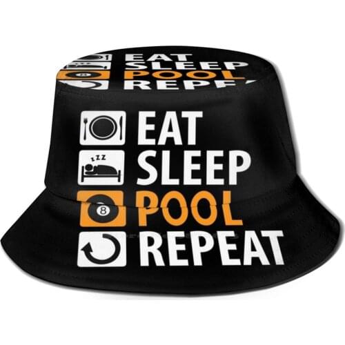 Eat Sleep Pool Repeat Flat Top Breathable Bucket Hats Eat Sleep Pool Repeat Eat Sleep Pool Repeat Eat Sleep Pool Repeat Eat