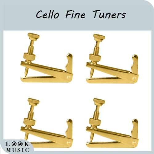 High Quality Stainless Steel 4/4 Full Size Cello Fine Tuner Silver Color 4 pcs
