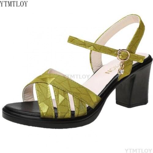 Hot Sale Platform Sandals Shoes Woman Summer Open Head High Heels Ladies Office Party Buckle Strap Ytmtloy Sadalias Femininas