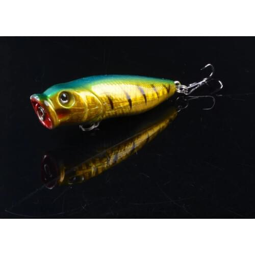 1pcs New Popper Fishing Lure 6.5cm 9g Topwater Artificial Hard Bait Treble Hooks Fishing Wobblers Crankbait Bass Pesca 3D Eyes