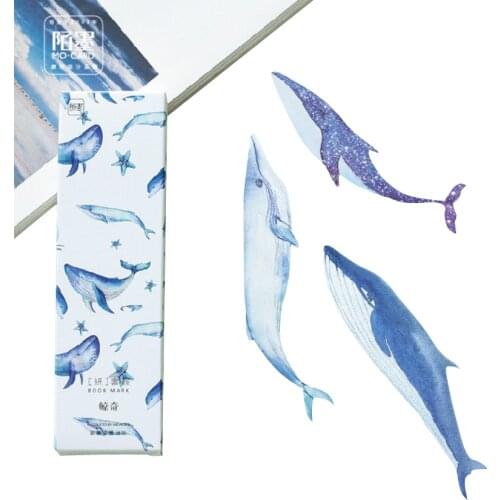 10pack/lot Sea World Kawaii Whale Simple bookmark Kawaii bookmarks book holder Message Card DIY school supplies Party Invitation