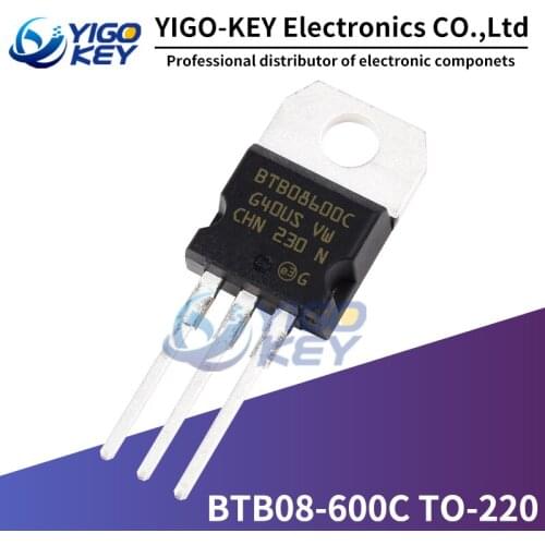 10PCS BTB08-600B BTB08-600C TO-220 Transistor BTB08600B BTB08600C 8A 600V TO220 New and Original Free Shipping