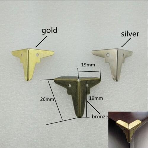 19*19mm 16pcs antique bronze gold silver chest desk edge corner angle jewelry gift wine box wooden case corner protector