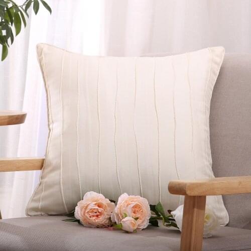 Folds White Cushion Covers 45x45 cm 2 Pieces Square Custom Made Throw Pillow Cover for Car Chair Hotel Farmhouse Wholesale