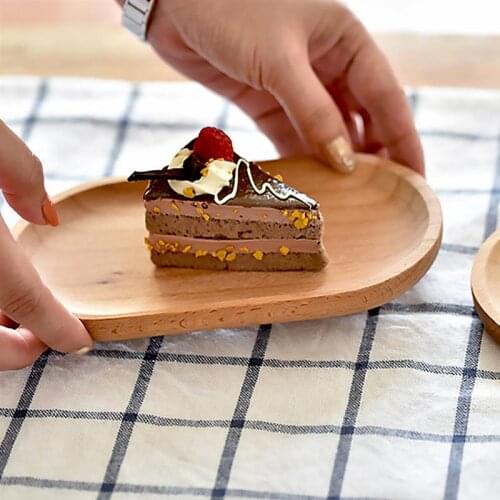 2Pcs Beech Wood Oval Tray Cheese Sushi Snack Fruit Buffet Plates Fruit Dishes Saucer Tea Storage Tray Dessert Dinner Plate