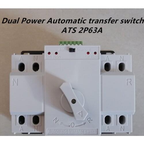 2P 63A 230V MCB type Dual Power Automatic transfer switch ATS
