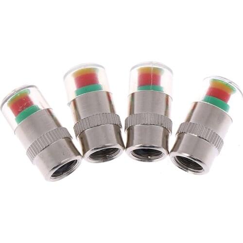 4pcs/Lot Tire Pressure Monitor Pressure Gauge Cap Sensor Indicator Alert Monitoring Tools Kit
