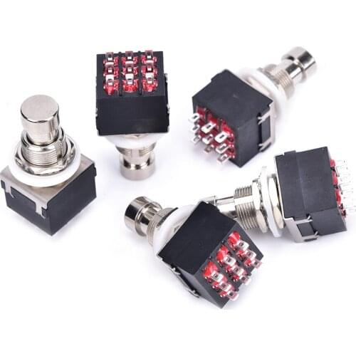 5pcs 3PDT 9-Pin Guitar Effects Stomp Switch Pedal Box Foot Metal True Bypass