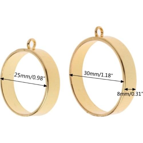 2021 New 5Pcs Round Framework Open Back Bezels Pendant Blanks for Resin Jewelry Making