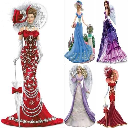 5D DIY Full Round Drill Diamond Painting Dress Lady Kit Rhinestone Drawing Picture Home Decoration Art Craft Gifts