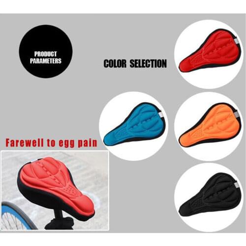 Mountain Bike 3D Saddle Cover Thick Breathable Super Soft Bicycle Saddle Silicone Sponge Bike Seat Cushion Bicycle Accessories