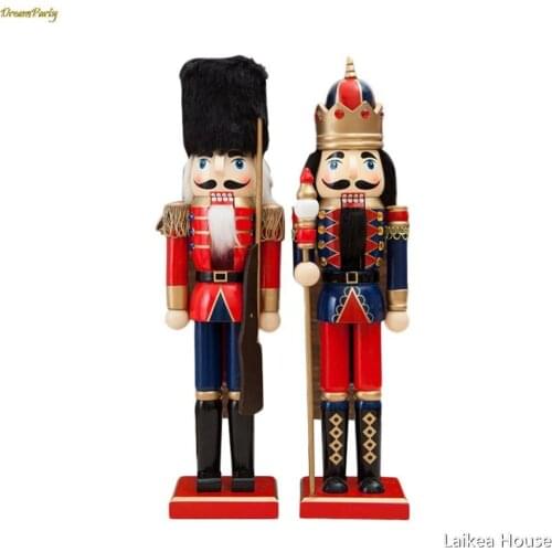 Wooden Crafts 38CM Fine Nutcracker Soldier Shape Puppet Christmas Gift Decoration 2020 New Household Nutcracker Decorations