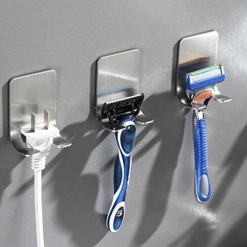 10Pcs Punch Free Razor Holder Bathroom Storage Hook Wall Men Shaving Shaver Shelf Razor Rack Hooks Bathroom Accessories