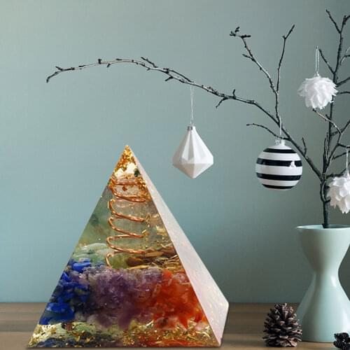 Energy Orgone Pyramid Protection Healing Meditation Orgonite Helping Soothe The Soul Chakra Resin Decorative Craft Jewelry Cube