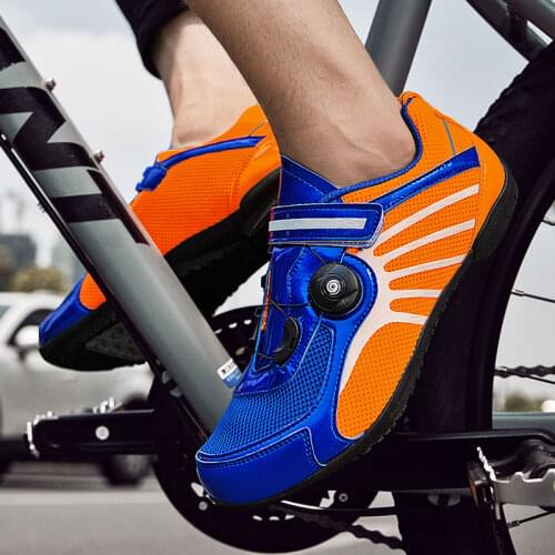 Fluorescent Men Speed Cycling Shoes Unlocked Rubber Mountain Bike Sneakers MTB Sports Bicycle Shoes Men sapatilha ciclismo mtb