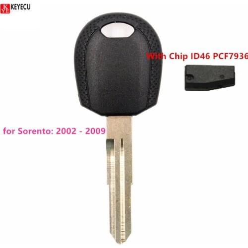 Keyecu Car Transponder Key Fob With Chip ID46 PCF7936 For Sorento 2002 2003 2004 2005 2006 2007 2008 2009 Uncut Blank RightBlade