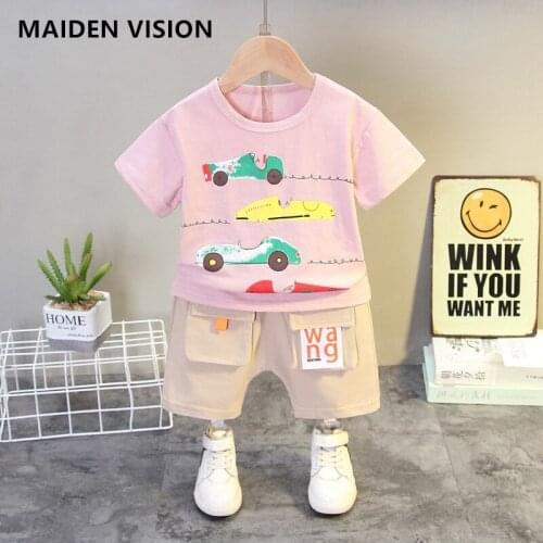 Summer T-shirt jeans 2pcs/set car girls suit Kid Boy Clothing Casual Tracksuit Infant Clothes Baby pants shorts 1-5year outfit