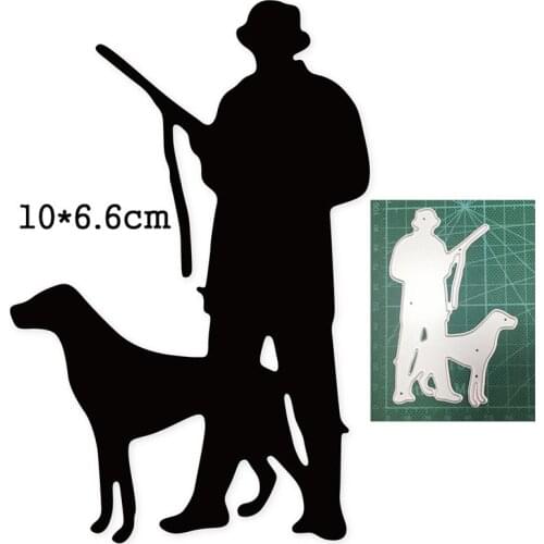 Metal Cutting Dies Cut Mold Hunter Dog Decoration Scrapbooking dies Paper Craft Knife Mould Blade Punch Stencils dies new 2021