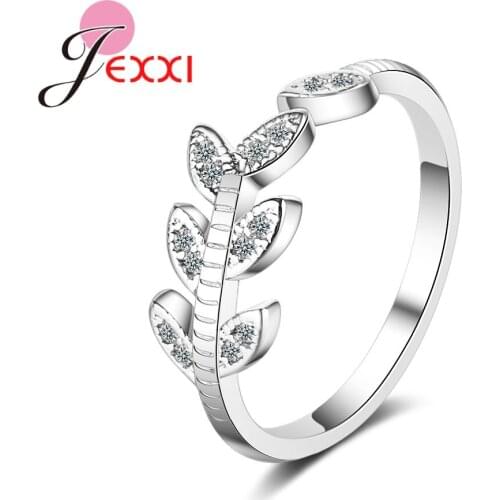 Fashion Flower Leaf Rings For Women New Trendy Retro Plants Leave Classic Crystal Open Finger Rings Jewelry Female Girl Gifts