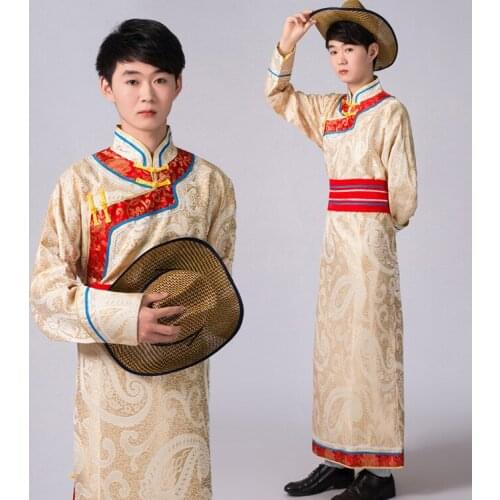 Chinese Folk Dance Costume Male Chinese Traditional Princess Clothing Mongolian Dance Costumes For Men Robe Clothes 17