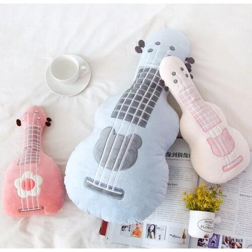 New Simulation 3D Guitar Plush Toy Soft Pillow Fashion Cute Home Decor Textile Bedding Supplies Pillows Girl Birthday Xmas Gift
