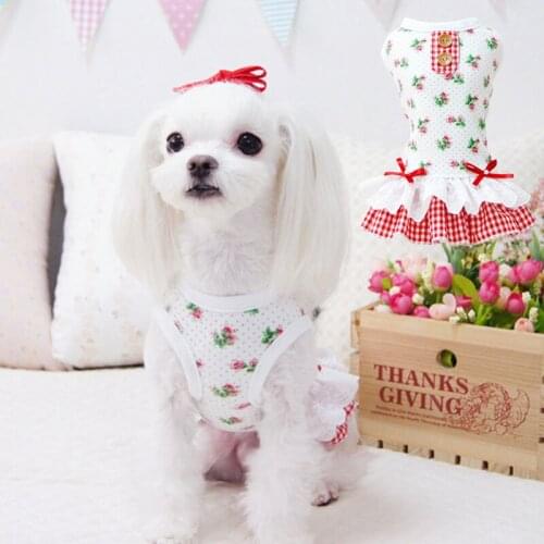 2021 Latest Pet Clothes Teddy Princess Dress Wedding Dress Small Rose Flower Spring And Summer Dog Clothes