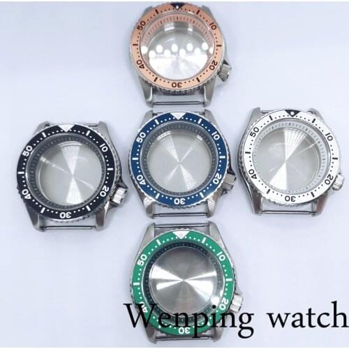 New 42mm Silver Stainless Steel Sterile Case With Multiple Color Bezel Sapphire Crystal Fit NH35 NH36 Automatic Movement