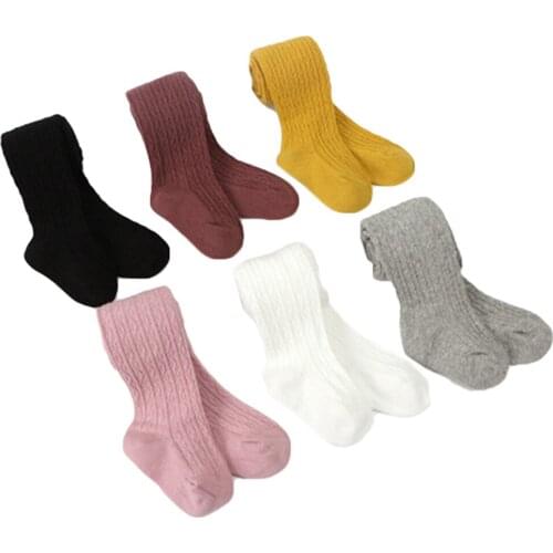 Infant Baby Girls Cotton Solid Ribbed Pantyhose Elastic Soft Warm Autumn Winter Toddler Tights Baby Children Leggings 6M-6Y