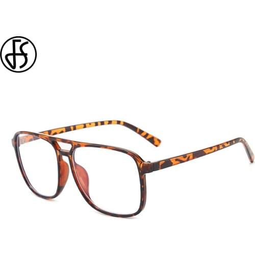FS 2020 Anti Blue Light Glasses Simple Design Leopard Frame Versatile Retro Computer Eyeglasses With Comfortable Nose Pads