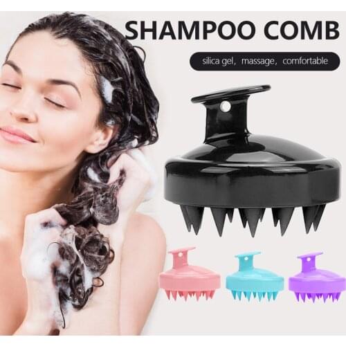 1Pc Handheld Brush Silicone Shampoo Scalp Hair Massager Clean Bath Shower Hair Cleaning Comb 6 Colors Dropshipping
