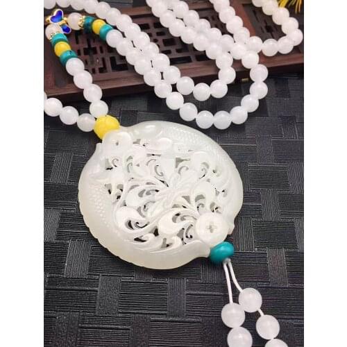 Carved and Tian Yu years of wealth more than sachet pendant necklace sweater chain