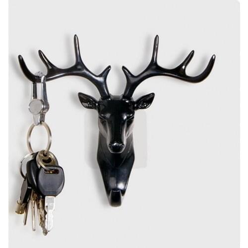 Antler Hook Deer Head Key Holder Hanger Living Room Wall Decorative Ornament