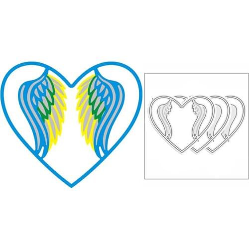 New 2021 Layered Winged Hearts Metal Cutting Dies for DIY Scrapbooking and Card Making Decoration Embossing Craft Mold No Stamps