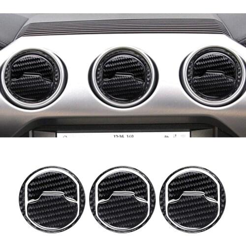 Compatible sticker carbon fiber air conditioner outlet decorative cover for Ford Mustang 2015 2016 2017 2018 2019 2020