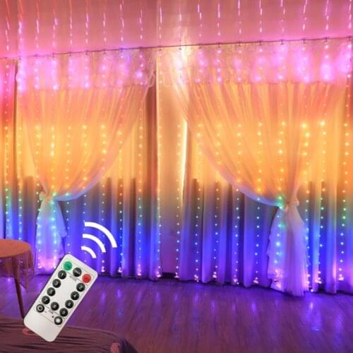 String Lights LED Curtain Fairy Light USB 8Modes Remote Control Led Light With Hook Colorful Bedroom Decoration Holiday Lighting