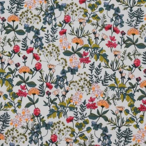 Beautiful Garden Print Dress Fabric 100% Cotton Tissus Au MÈTre Vestidos Telas Algodon Estampadas Ткань Для Мебели Скатерть Diy