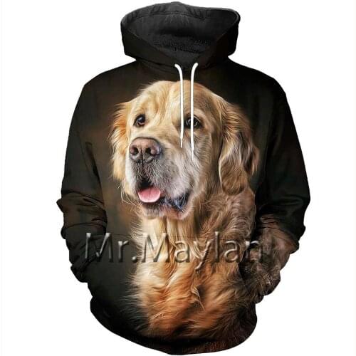 Golden Retriever 3D Print Men/Women Hoodie Harajuku Streetwear Pullover Autumn Sweatshirt Unisex Casual Jacket Tracksuits L-155