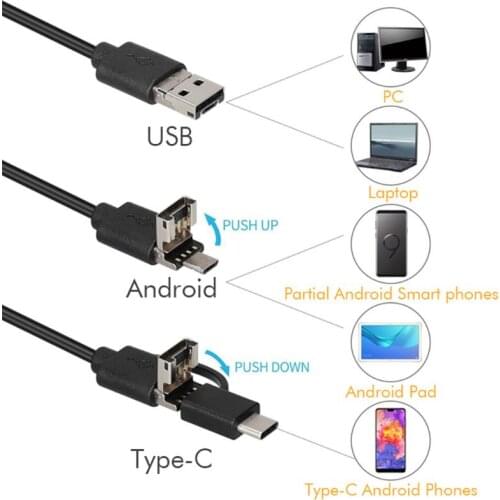 USB Endoscope 3 in 1 Borescope 3.9mm Waterproof 203C