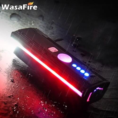 Bicycle Front Light Red Streamer USB Rechargeable Waterproof Bike Riding Flashlight Night Warning Speaker LED Cycling HeadLight