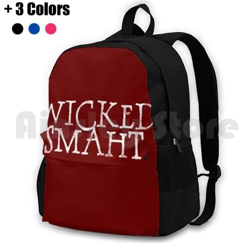 Wicked Smaht Outdoor Hiking Backpack Waterproof Camping Travel Wicked Smaht Boston Smart Intelligent Massachusetts Parody Funny