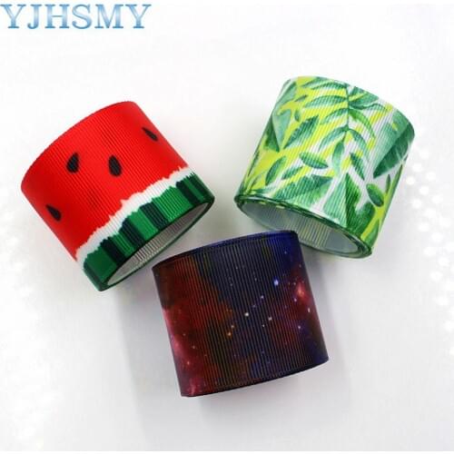 YJHSMY 177171 10 yards 38mm Colorful cartoon ribbon thermal transfer lattice wedding accessories DIY handmade materials