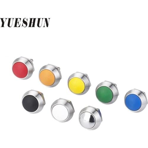 YUESHUN 12mm Button Switch Smart Home Electrical Equipment Voltage Switch 2A/36VAC Momentary Operation Type Push Button Switch