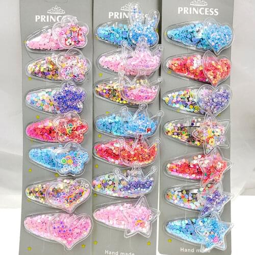 5pcs/lot Transparent Wings Princess Hairgrips Glitter Hair Bows with Clip Dance Party Bow Hair Clip Girls Hair Accessories