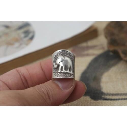 925 Sterling Silver elephant women Ring Rings Jewelry A5763