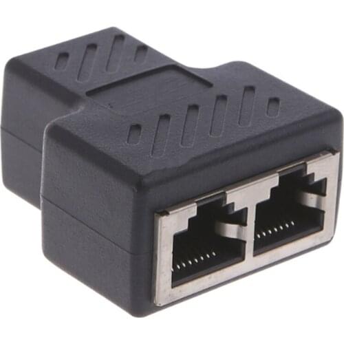 1 To 2 Ways LAN Ethernet Network Cable RJ45 Female Splitter Connector Adapter For Laptop Docking Stations