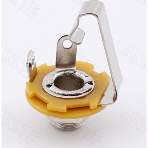 10pcs/lot Metal 6.5 Socket Can be Fixed Microphone Socket Mono Track Big Two Core