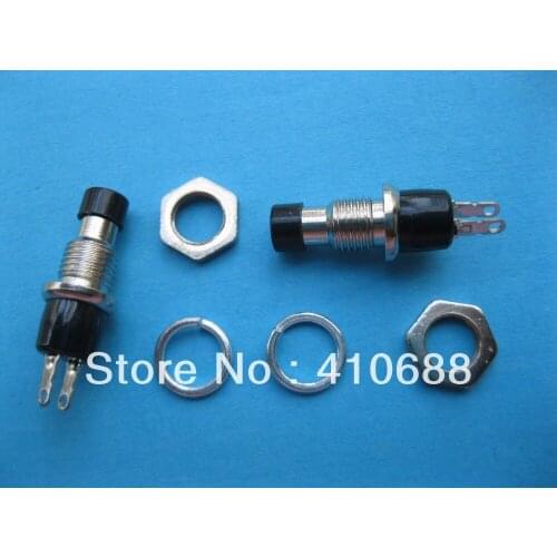 200 pcs Black Cap SPST Mini Push Button Momentary Switch 125V/6A 250V/3A
