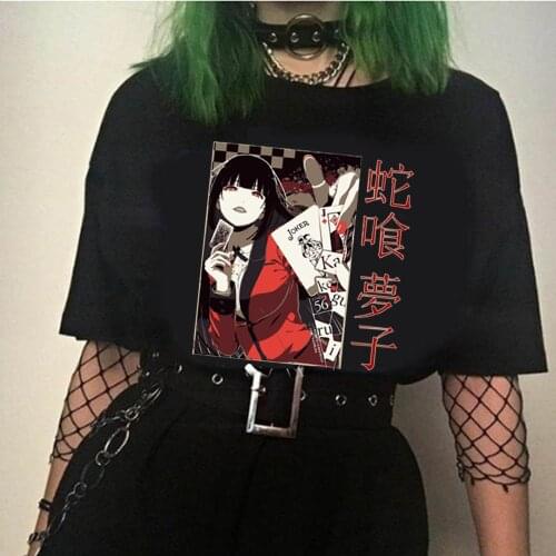 2021 Men Women T-shirt Tops Kawaii Kakegurui Tshirt Yumeko Jabami T-shirt Crew Neck Anime Manga Tee Shirt Clothes